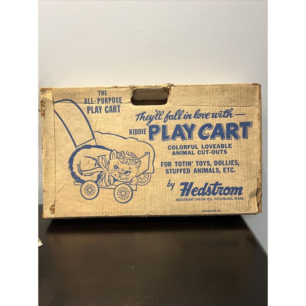 1950's HEDSTROM KIDDIE PLAY CART STYLE No. 6326 KITTEN SEALED OLD STOCK MIB